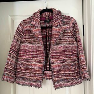 Halogen Tweed raw edge yarn jacket size M